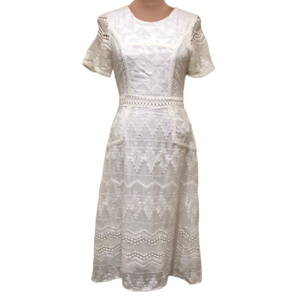 Anthropologie White Midi Dress